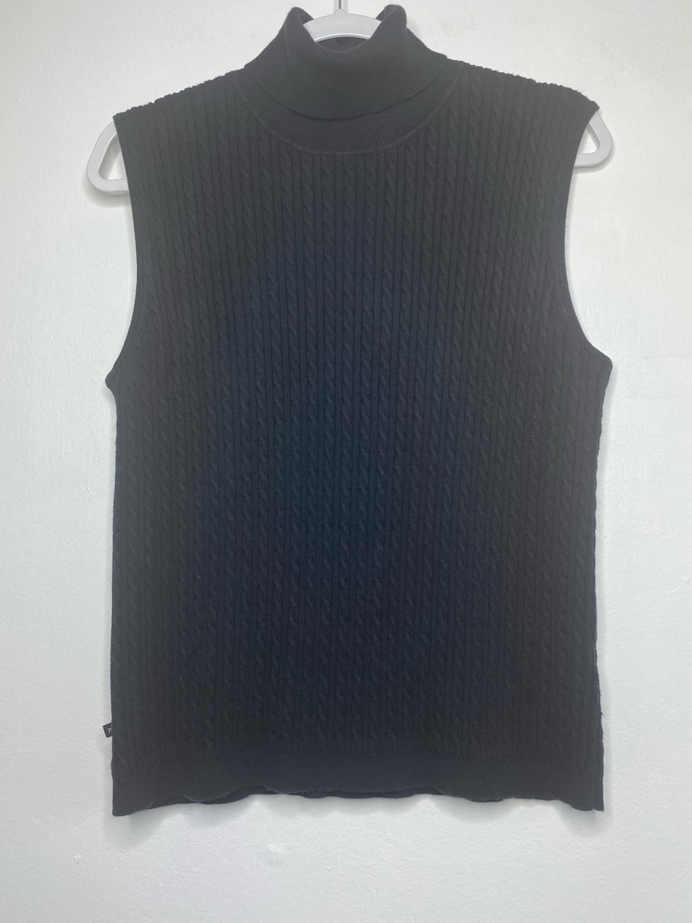 Ralph Lauren Cable knit Sleeveless Turtle neck Sweater Size L Classic Preppy
